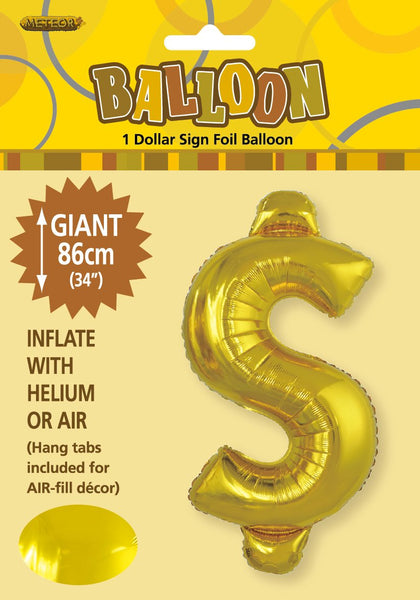 Giant Gold 86cm Helium Balloon Letters & Numbers