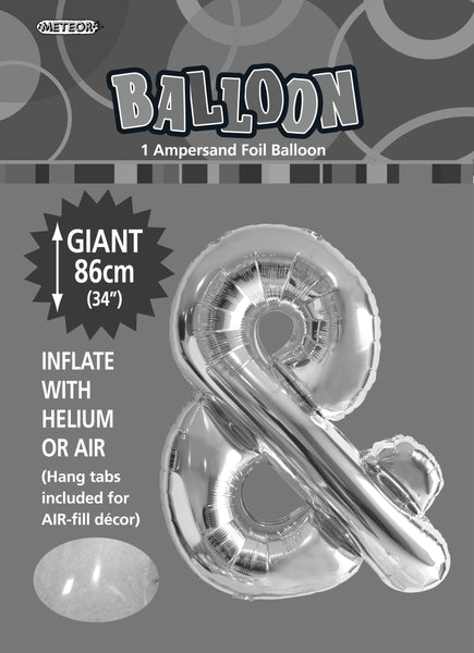 Giant Silver 86cm Helium Balloon Letters & Numbers