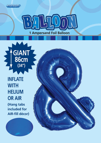 Giant Blue 86cm Helium Balloon Letters & Numbers