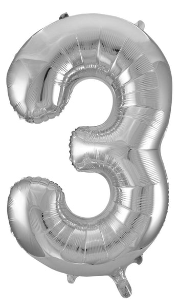 Giant Silver 86cm Helium Balloon Letters & Numbers