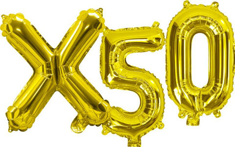 Giant Gold 86cm Helium Balloon Letters & Numbers