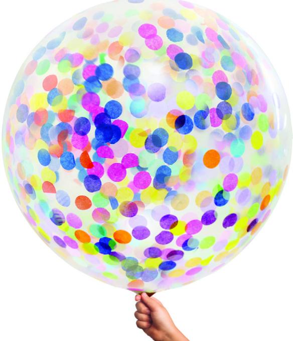 Confetti-Filled Round Giant 90cm Helium Balloons