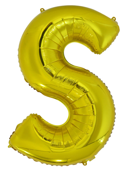 Giant Gold 86cm Helium Balloon Letters & Numbers